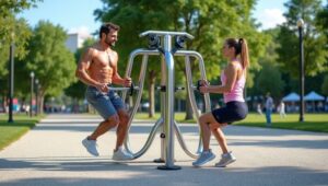 Machine de musculation extérieur inox durable et efficace