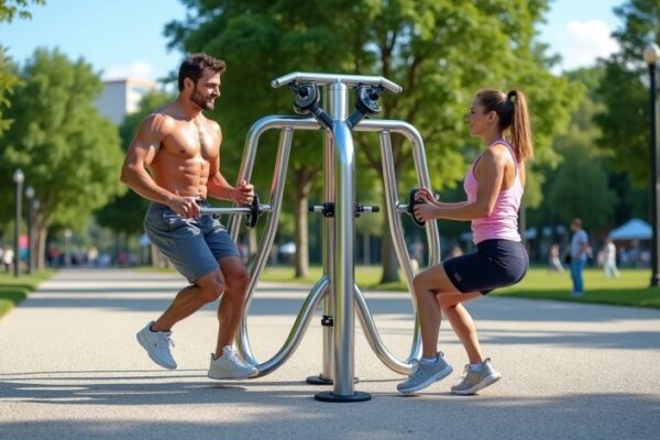 Machine de musculation extérieur inox durable et efficace
